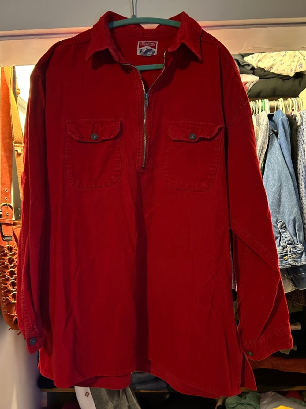 Marlboro Red Half-Zip Corduroy Pullover Shirt